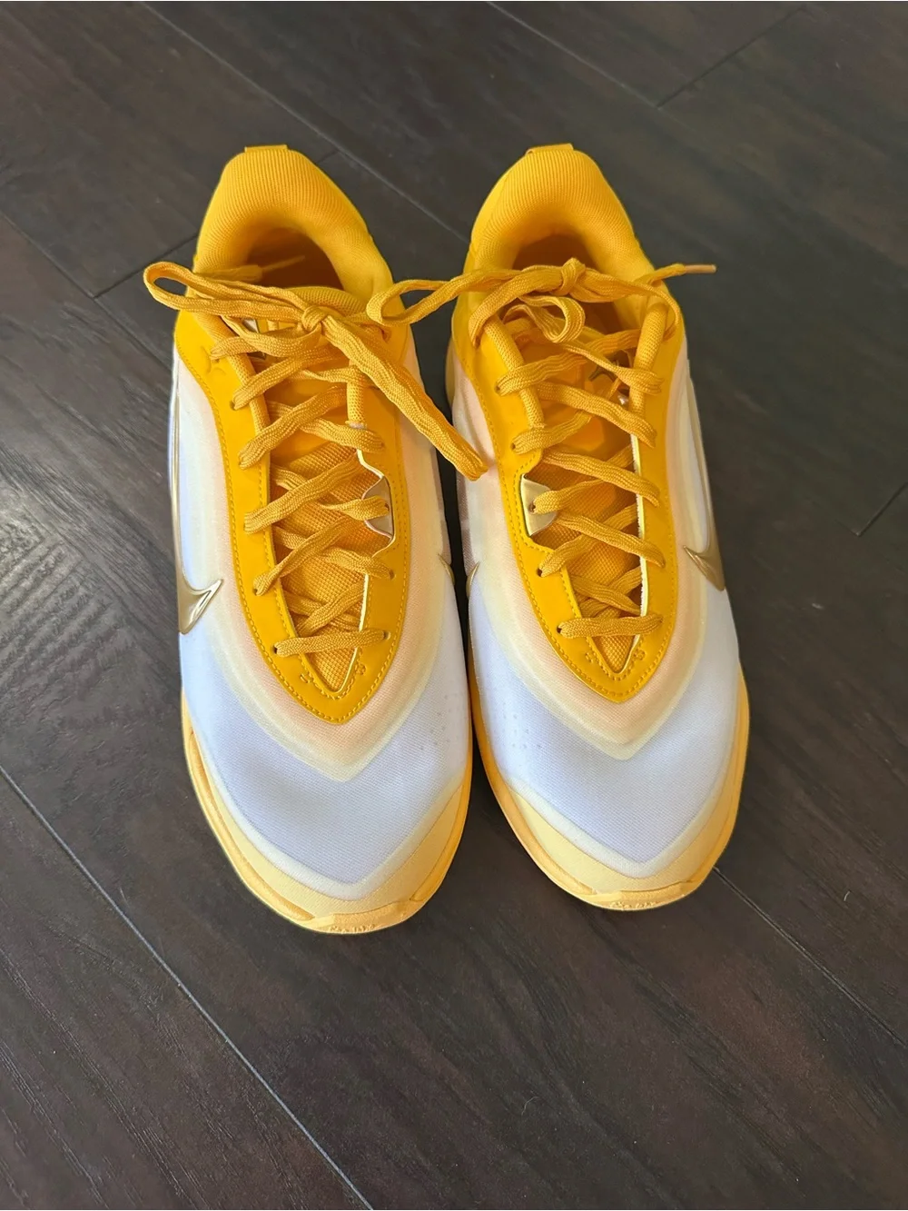 Nike Kids Yellow and Gold Swoosh Sneakers